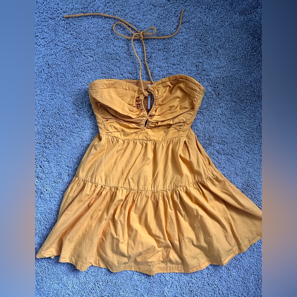 Anthroplogie Emily Halter Dress Orange